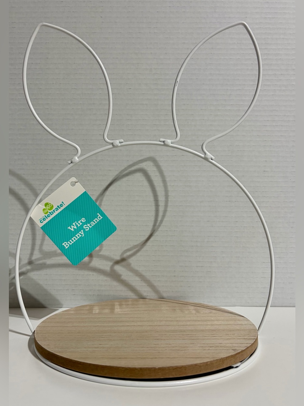 Bunny Rabbit Wire Ears Wood Tray Easter Spring Holiday Centerpiece Decor NEW